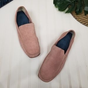 Robert Wayne pink suede slip on shoes men 11